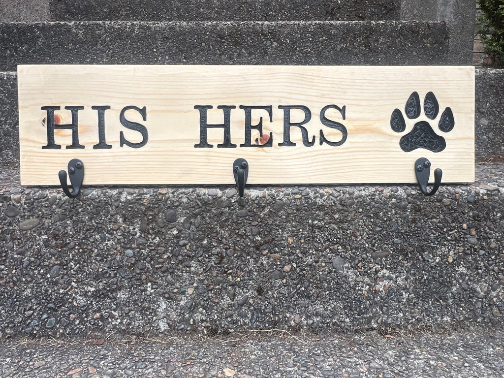 His, Hers, & Paw Sign with Hooks