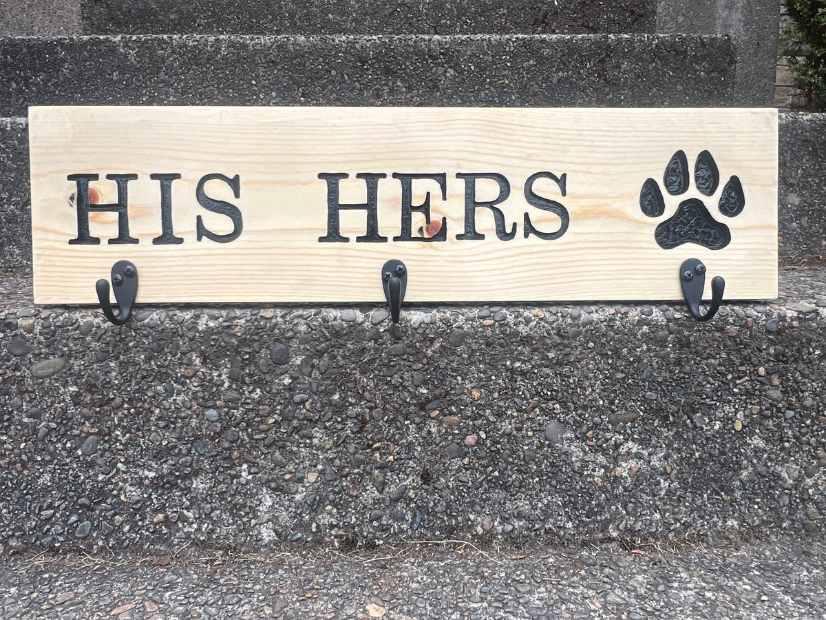 His, Hers, & Paw Sign with Hooks